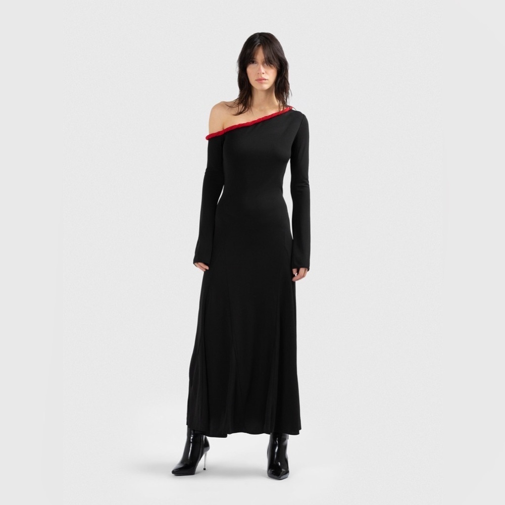 DIVALO TRANSYLVANIA Vampirecore Girteln One Shoulder Dress Black Red XS VGUC